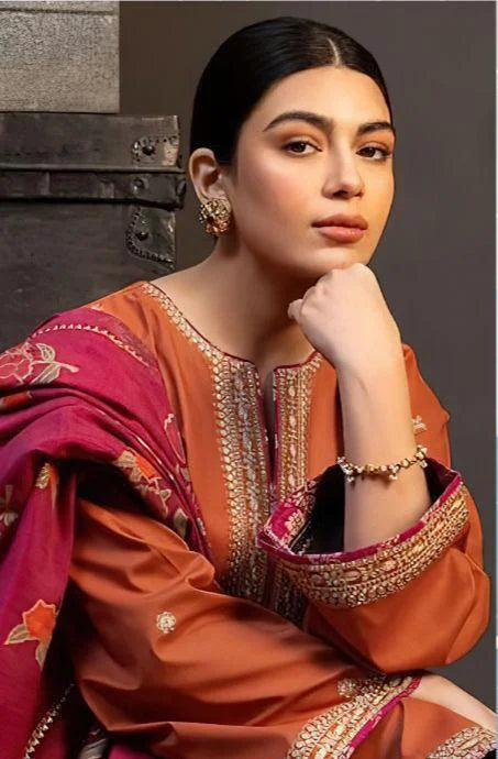 WIL LIBAS 0008 Fully Embroidered 3 piece With DIGITAL PRINT DIAMOND DUPATTA