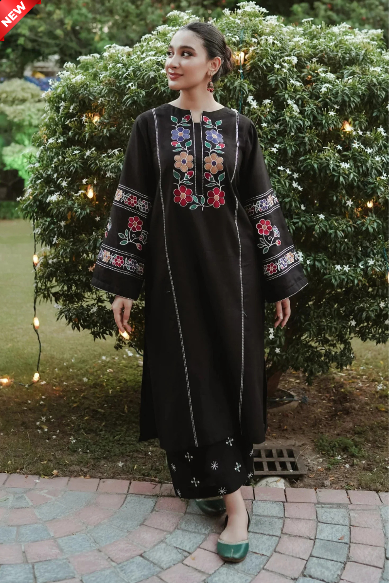 WIL BK TWO PIECE 0019 Fully Embroidered 2 piece