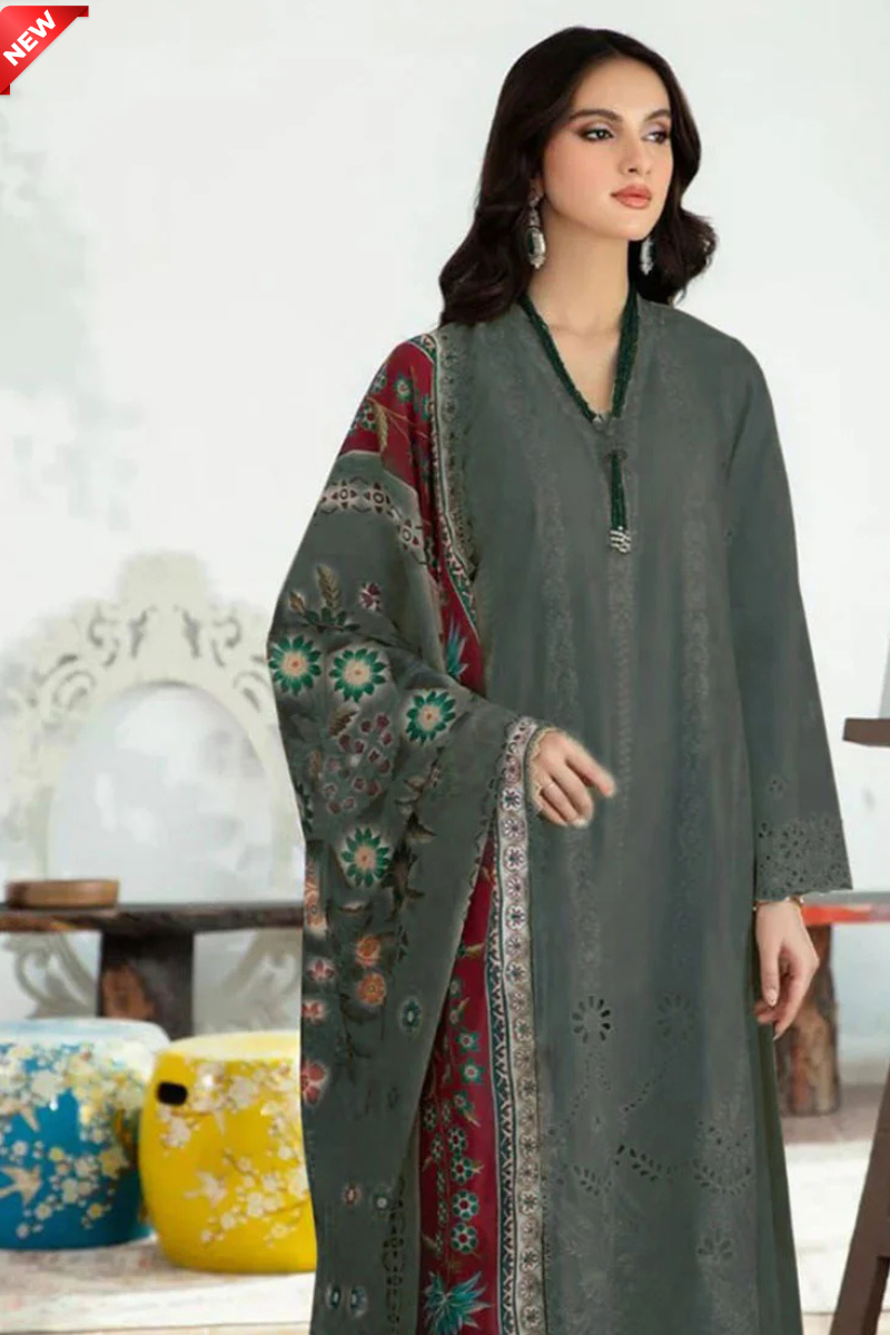 WIL LAAM 0013 Fully Embroidered 3 piece With DIGITAL PRINT DIAMOND DUPATTA