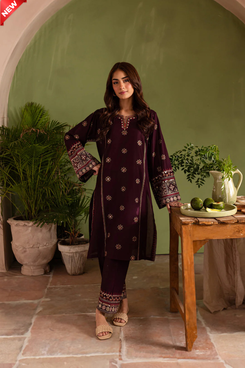 WIL BK TWO PIECE 0001 Fully Embroidered 2 piece