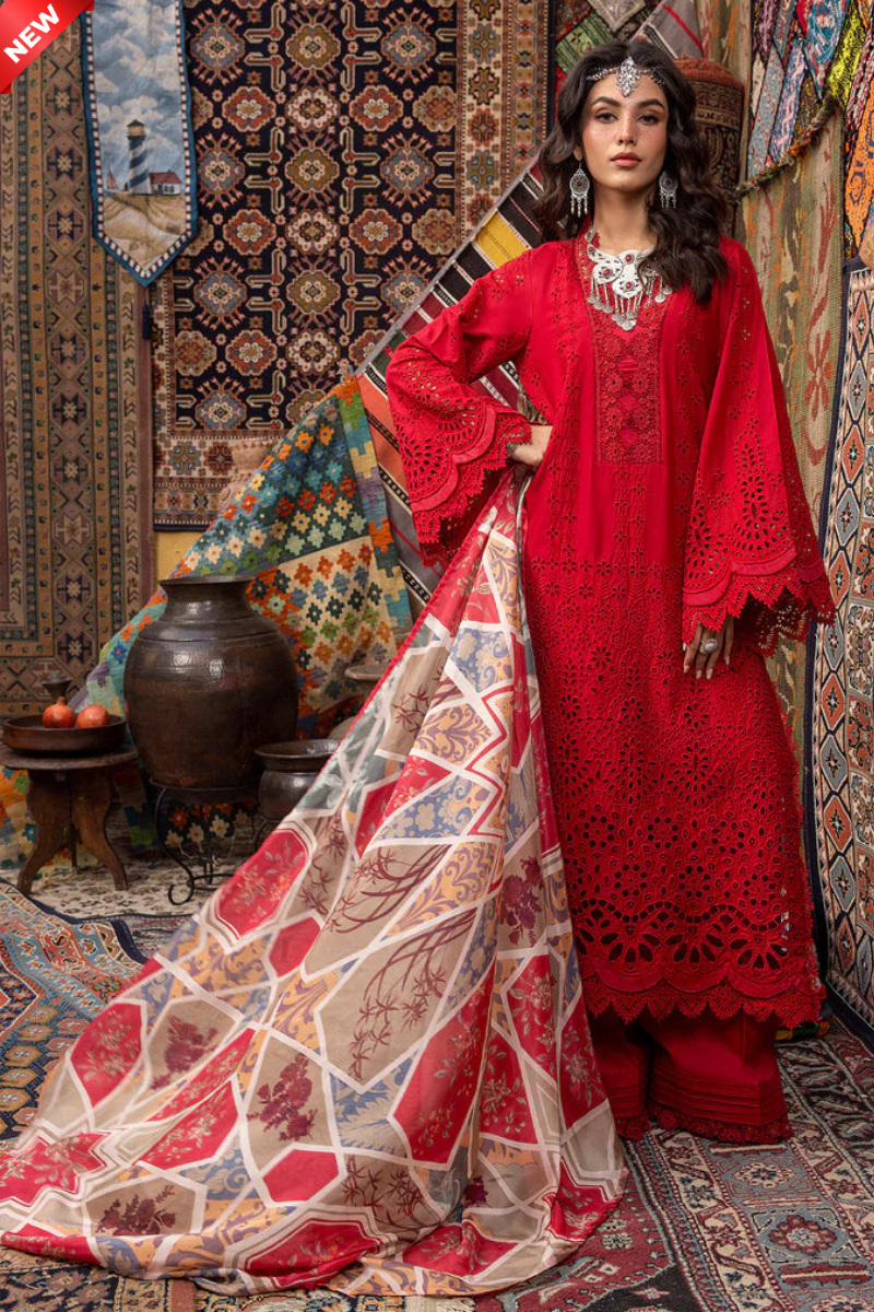 WIL MARIA B 0021 Fully Embroidered 3 piece With DIGITAL PRINT DIAMOND DUPATTA