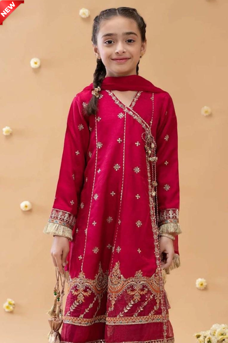 WIL MB 0008 Fully Embroidered 3 piece Kid's With Net DUPATTA