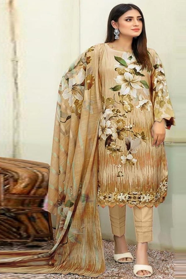Limelight Embroidered Dhanak 3 Piece Wil 102
