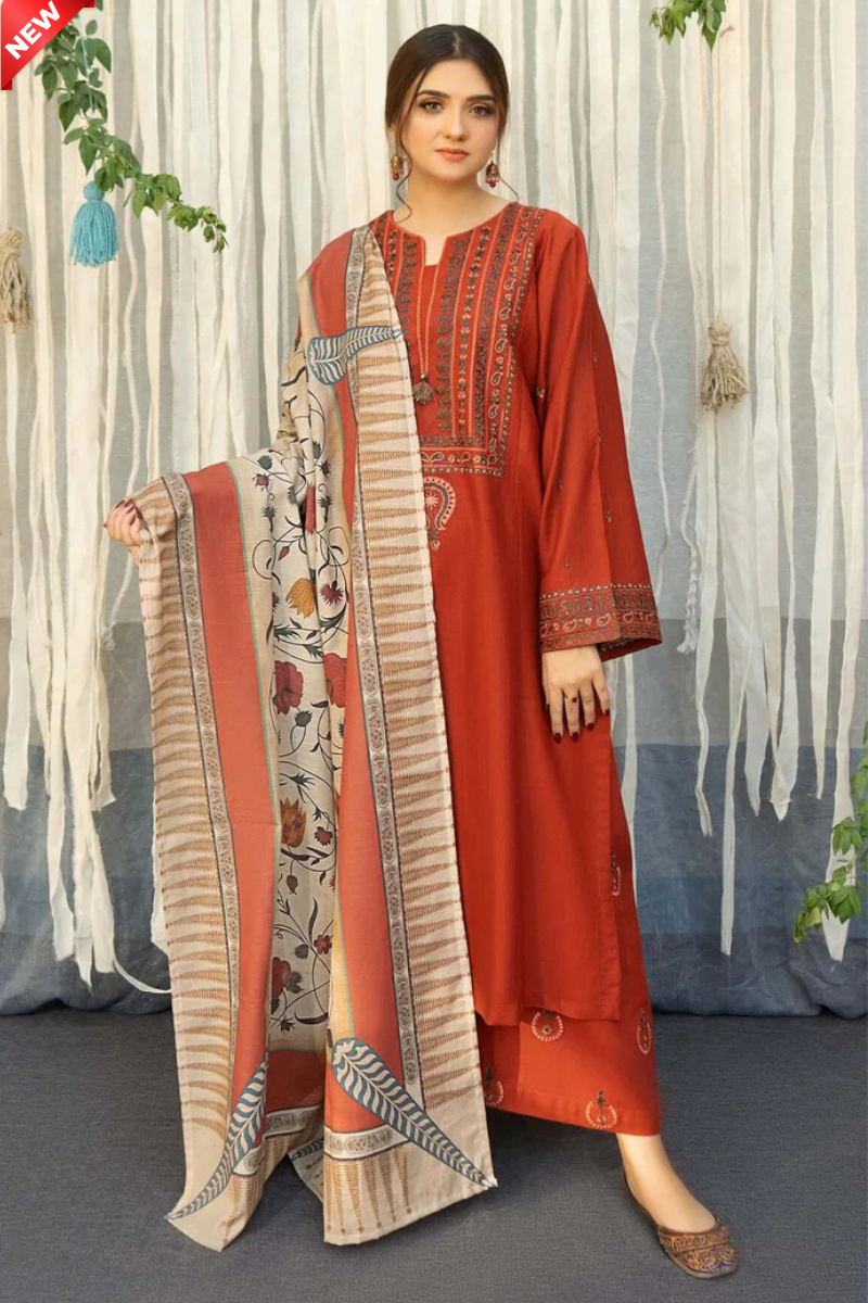 WIL ASLING 0006 Fully Embroidered 3 piece With DIGITAL PRINT DIAMOND DUPATTA