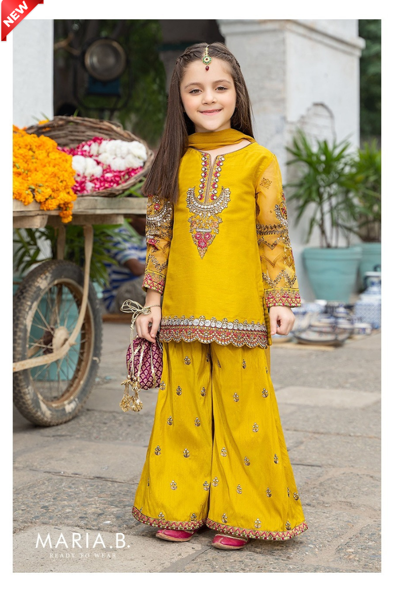 WIL MB 0007 Fully Embroidered 3 piece Kid's With Net DUPATTA