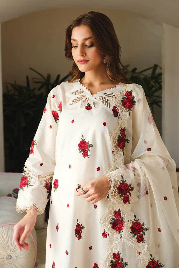 WIL BAROQUE 0026 Fully Embroidered 3 piece With chiffon Embroidered dupatta
