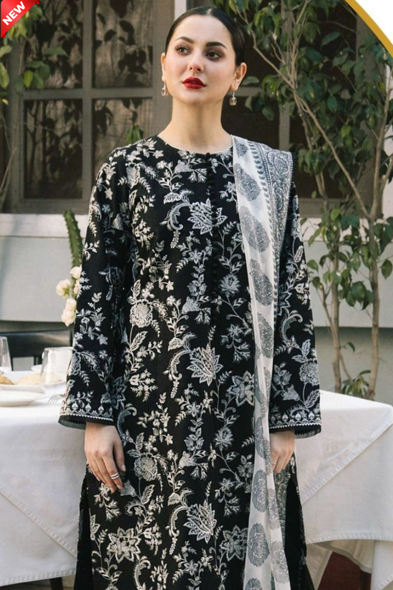 WIL ZS 0032 Fully Embroidered 3 piece With DORYAN Chiffon DUPATTA