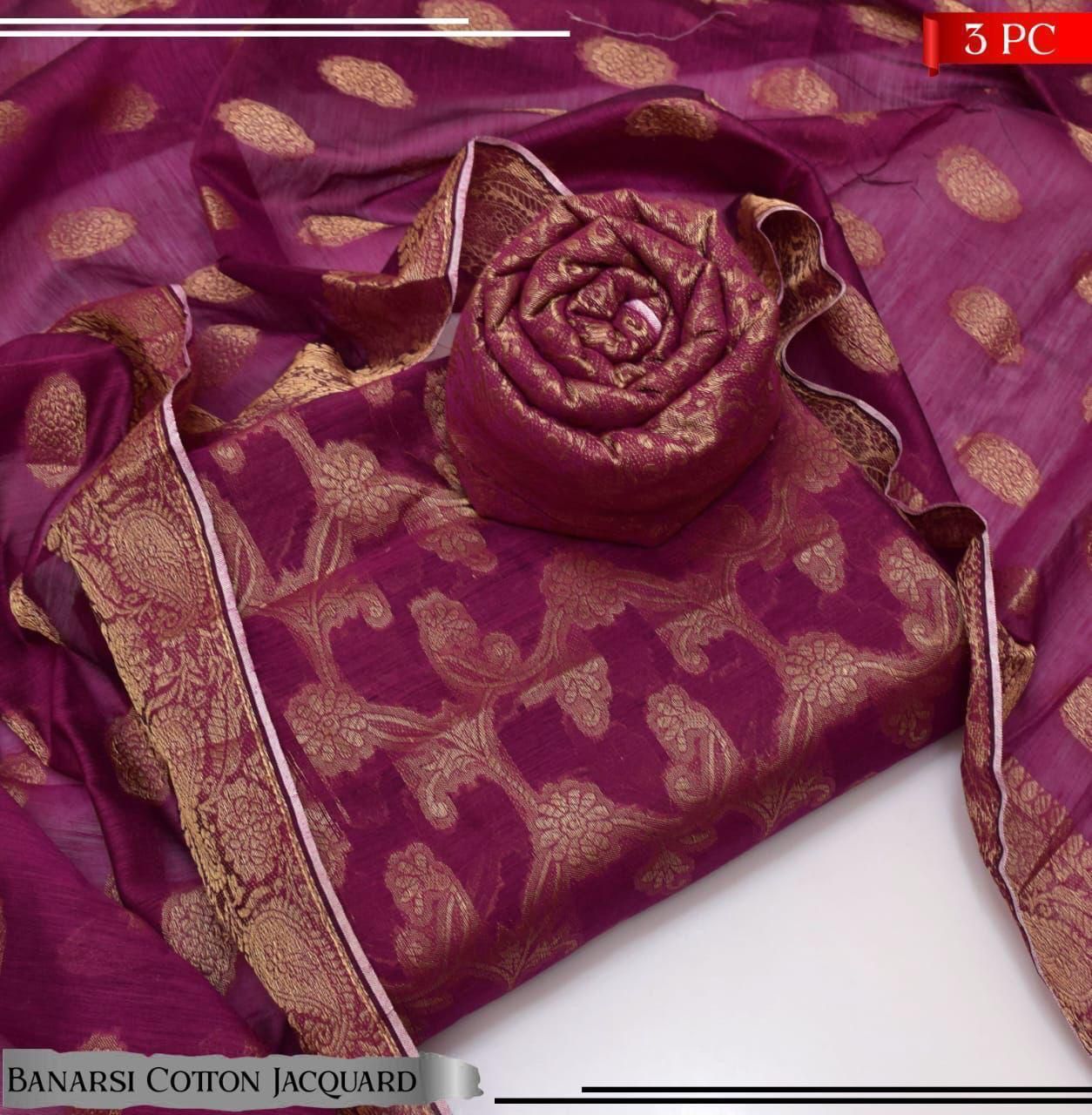 WIL 0053 cotton jaquard with Dupatta cotton Jaqurad