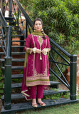 WIL  OMAL 0010 Fully Embroidered 3 piece With BAMBER TYE N DYE DUPTTA WITH LACE