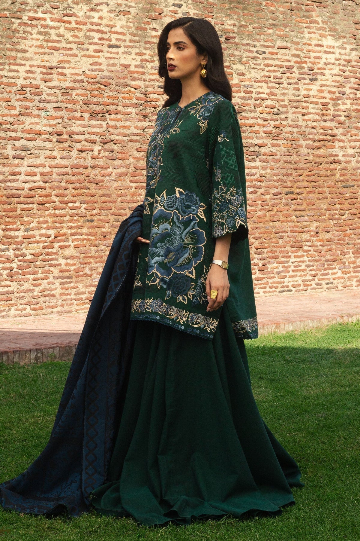 WIL ZARA SHAHJAHAN 0014 Fully Embroidered 3 piece With DIGITAL PRINT DIAMOND DUPATTA