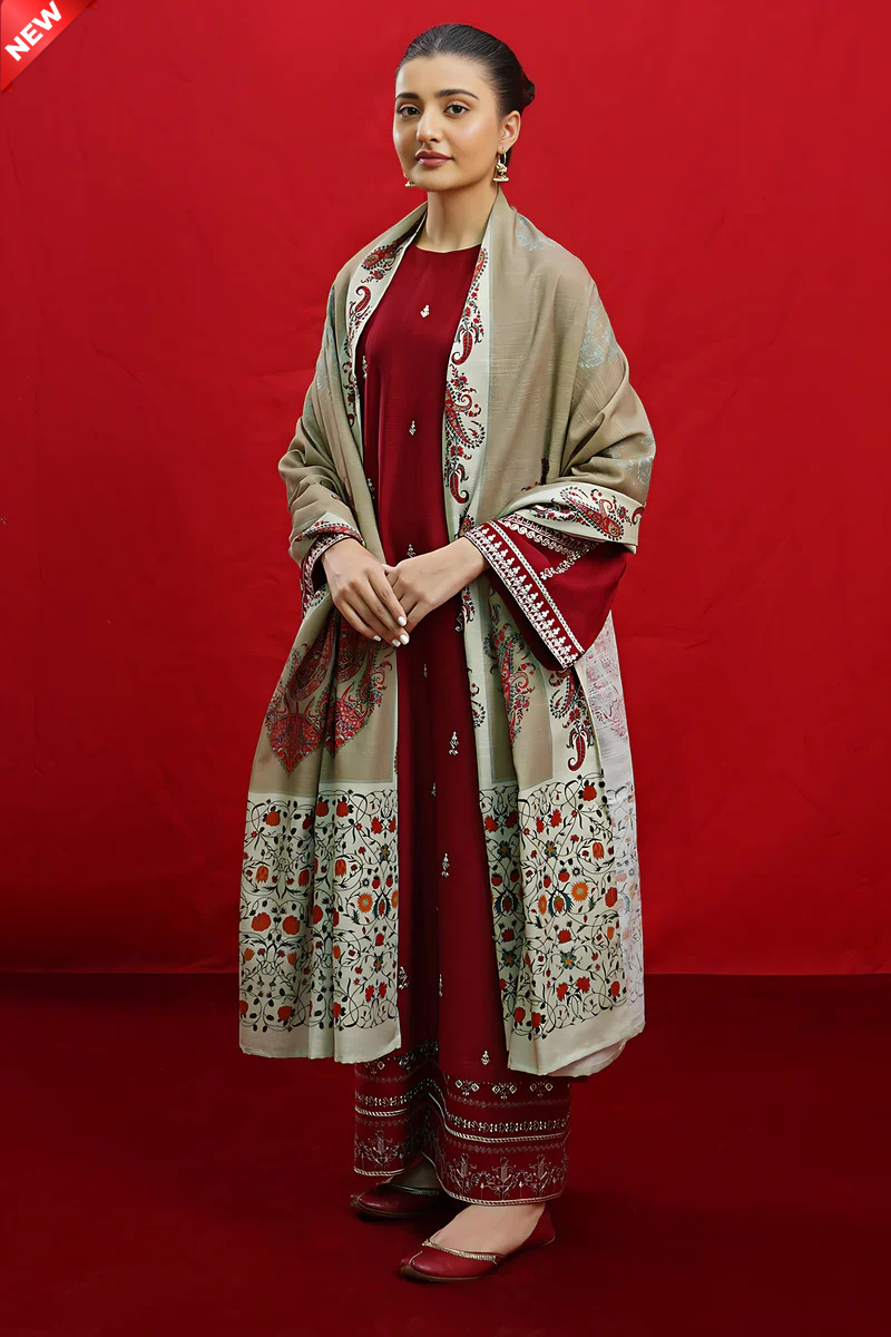 WIL ASLING 0003 Fully Embroidered 3 piece With DIGITAL PRINT DIAMOND DUPATTA