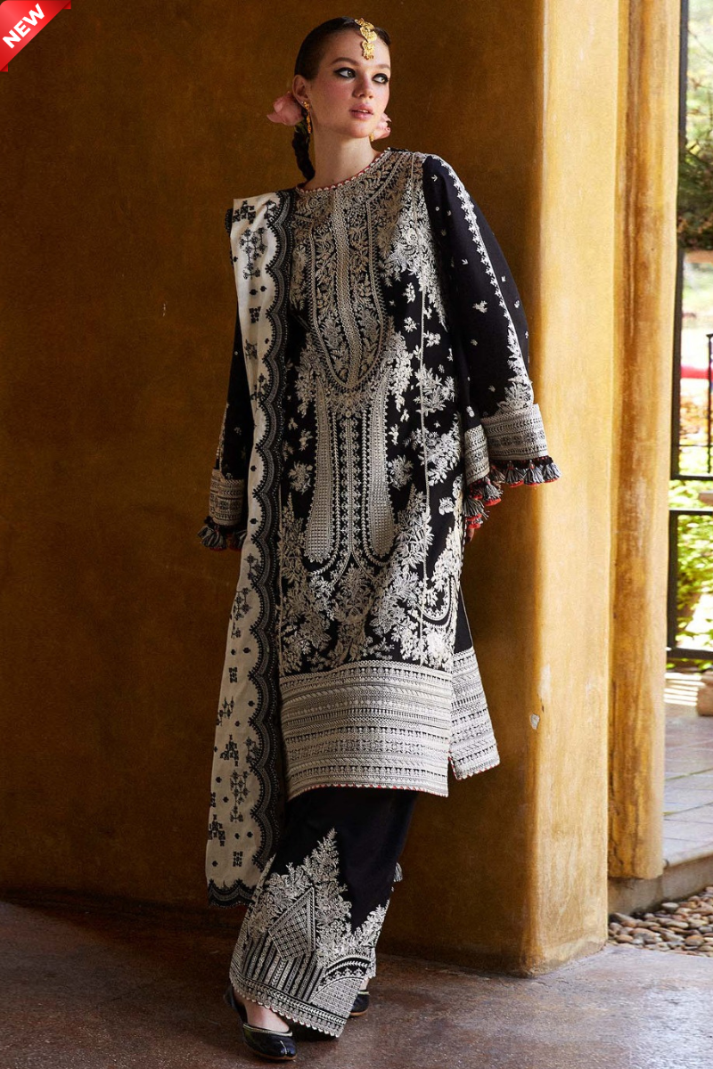 WIL HUSSAIN REHAR 0022 Fully Embroidered 3 piece With Slub Embroidered dupatta