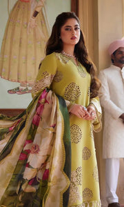 WIL ELAF 0028 Fully Embroidered 3 piece With Chiffon print dupatta