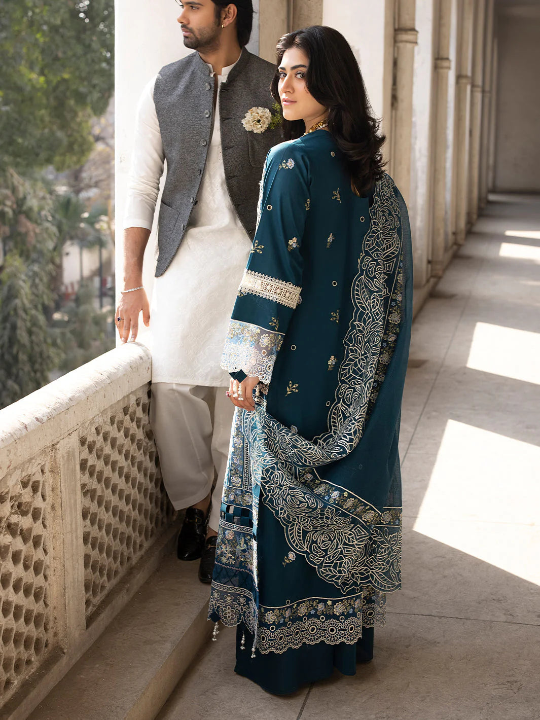 WIL MAHNUR 0030 Fully Embroidered 3 piece With Organza Embroidered dupatta Ready to wear